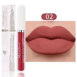 Maxfine Matte Liquid Long-Lasting Lipstick - Shade 02