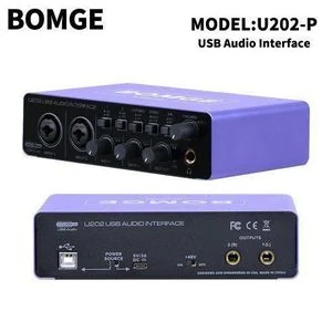 BOMGE BOMGE U202 USB Audio Interface With Mic amplifier XLR/TSR/TS Ports,48V,32-Bit/192kHz Resolution For Computer Recording,Streaming ,Podcasting