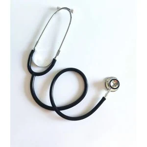 Double Headed Stethoscope - Black Metal - Lightweight & Portable - Medical Use