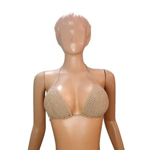 Seraphic Crochets  Beige Crochet Handmade Bikini Top 1PC S