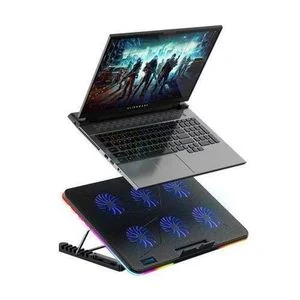 Laptop Cooling Pad RGB - 6 Fans, Adjustable Height, USB Ports