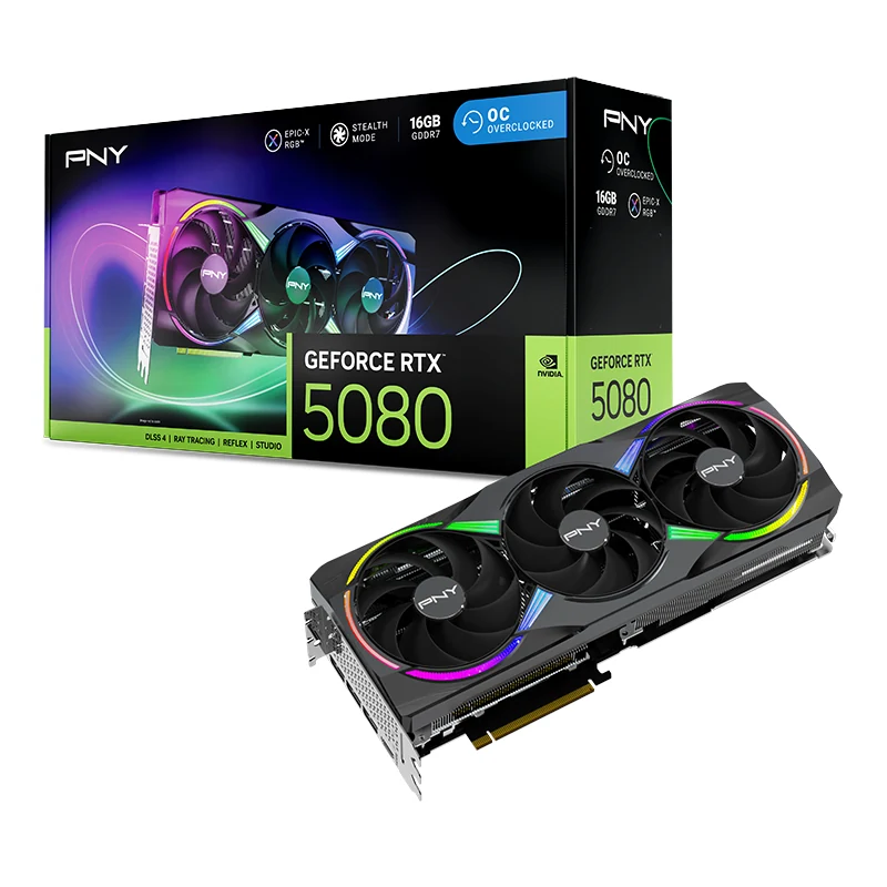 PNY GeForce RTX 5080 ARGB EPIC-X OC Triple Fan