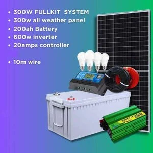 Solarmax  300 WATTS FULLKIT 300WATTS PANEL+200AH BATTERY+1000 WATTS INVERTER+30A CONTROLLER+4 BULBS+10M CABLE