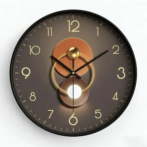 addigoes 12"30cm wall clock, metal silent Modern Non-Ticking, large easy to Read for home, living room, bedroom, bathroom, kitchen, study room, office, school Decor