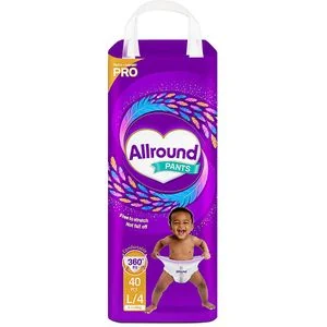 Allround Baby Diaper Pants (Economy Big Pack - Large (L) - 40 pieces.