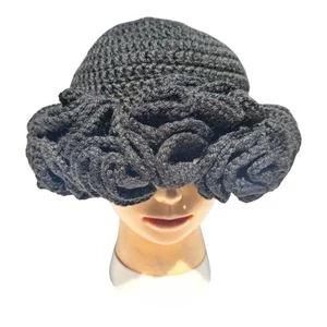 Seraphic Crochets Women's Handmade  Ruffle Crochet Hat