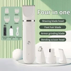 4-in-1 Pet Hair Clipper Set, for Cats and Dogs - Hair Trimming and Nail Trimming