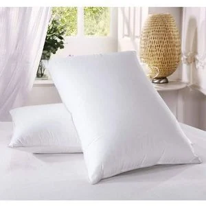 White Hollow Fiber Pillows - Set of 2, 600g, Breathable & Washable
