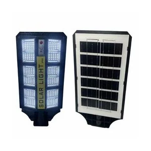 Solar Light 300W Solar Street Light - Black LED Outdoor Lamp with Remote Control, Waterproof, Easy Install