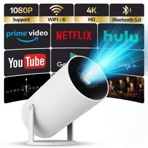 Portable Full HD Smart Mini Projector TV - LED, WiFi, Bluetooth,HDMI, USB, Stereo Speakers