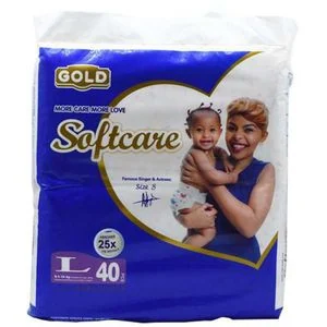 Softcare Gold Diaper High Count, Size L, 40 Count