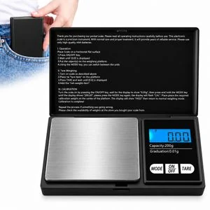CYFAZA 200g X 0.01g Mini Digital Grams Scale Pocket Jewelry Scale Small Food Scale Kitchen