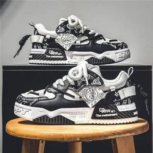 ALagzi 2025 New Men's Trendy Board Shoes-Black And White