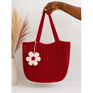 Summer Crochet Tote Bag – Handmade White Shoulder Bag for Women