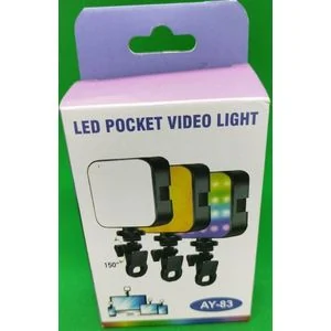 AY-83 Portable LED Fill Light with RGB + White + Yellow Lighting Modes – Rechargeable Mini Light with Clip & Cold Shoe Mount for Content Creators, Vloggers, and Influencers