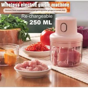 250ml rechargable Intelligent garlic pepper kachumbari,Intelligent Electric Mini Garlic Chopper - USB Rechargeable Portable Food Processor - 250ml Wireless Vegetable & Spice Mincer,
