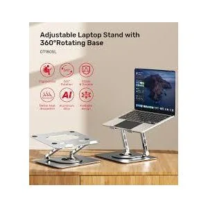 New Aluminum Alloy Desktop Folding Rack 360 Degree Rotating Notebook Stand Cooling Fan Optional