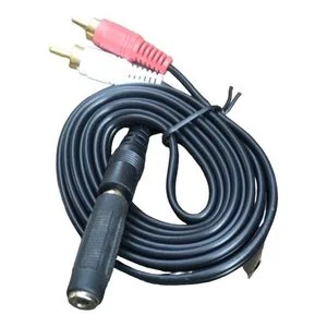 2-RCA M To F 3.5mm Jack Aux Stereo Audio Cable