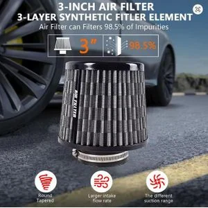 76mm/3-inch upgraded GM car air filter