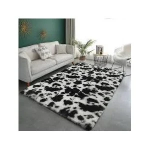 Fluffy Patches Carpet 5x8 Large Luxury Ultra Soft Shaggy Living Room Bedroom Floor Rug