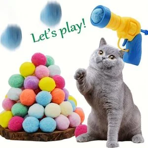 Digabi Interactive Plush Toy Launcher with 3.05cm Soft Balls - No Battery Needed for Indoor Cats & Dogs, Bonding Playtime Fun, Relax & Mental Stimulation, All Breeds & Sizes, Cat And Dog Toy, Colorful Pet Toy, Plush Material, Interactive Cat Toy