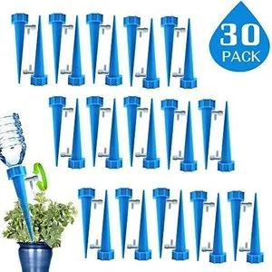 30Pack Automatic Plant Watering Drip Irrigator with Control Valve - Blue