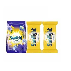 Laundry Sunlight Hand wash Powder Lavender Sensation 1Kg + 2 FREE 80gm Barsoap
