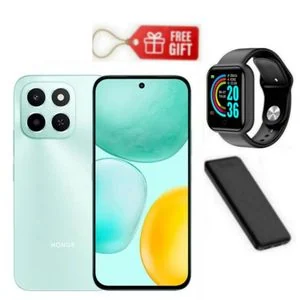 Honor X6c 6.74” 6GB RAM+256GB 4G 5300 mAh Ocean Cyan -Dual Sim  + Smart Watch & Power Bank