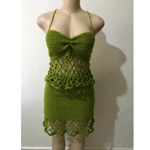 Crochet Halter Top and Skirt Set