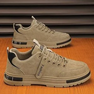 AIDAILU Labor Insurance Men's Casual Sneakers All Match Hiking Shoes Loafers Slip On - Brown