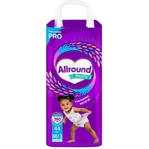 Allround Baby Diaper Pants (Economy Big Pack - Medium (M) - 44 pieces.