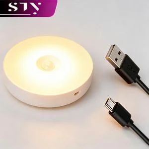 STY LED Induction White Light Mini Round Light USB Charging