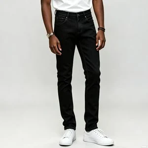 Berrykey Men's Black Slim Fit Stretch Pant Jeans Casual Skinny Denim Trousers
