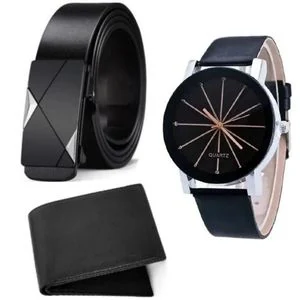 Men’s Leather Belt – Scratch Resistant + GIFTS WRIST WATCH & LEATHER WALLET