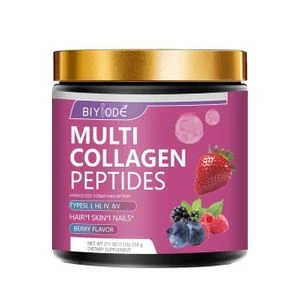 Organic  Multi Collagen Peptides Featuring Every Type I II III IV And V For Complete Body Renewal Elite 5-In-1 Berry Protein Supplement Designed To Help Your Skin Glow And Support Total Physical Strength