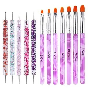 12-Piece Nail Art Brushes & Dotting Tool Set