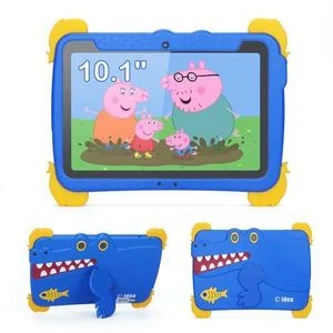 C Idea 10.1 Inch Kids Tablets Android 13 64GB ROM 6000mAh For Toddler Blue