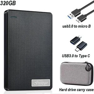 GtyGo Portable External Hard Disk 320 GB USB3.0 High Speed Handcrafted Fabric Surface