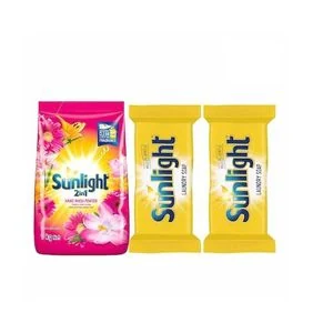 Laundry Sunlight Hand wash Powder Tropical Sensation 1Kg + 2 FREE 80gm Barsoap