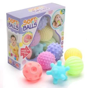 Silicone Balls for Kids Squeeze Bath Ball Squeaky Sensory Ball Toy for Baby Soft Vinyl