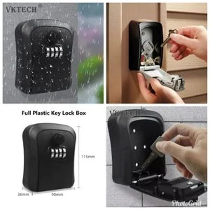 Wall-Mounted Key Safe Lock Box – 4-Digit Combination Security Code – Weatherproof & Heavy Duty Spare Key Storage for Indoor & Outdoor Use