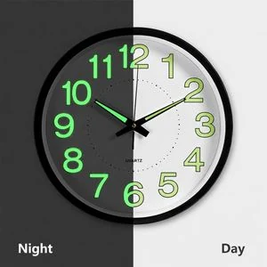 CYFAZA  30CM Large Luminous Wall Clocks Glow In The Dark Silent Home Digital Clock Decor