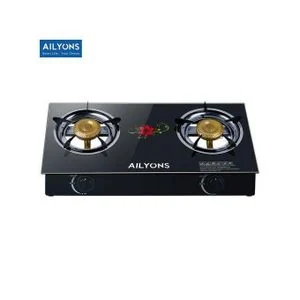 AILYONS GS014-1, 2 Burner Glass Top & Infrared Double Burner (1YR WRTY)