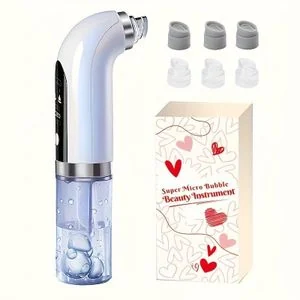 USB rechargeable facial cleanser with 6 replaceable cleaning heads, handheld foam oxidation skin care tool, facial cleansing massage skin care Meikai tool set