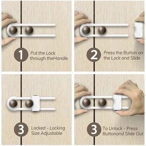 U-Shaped Baby Proof Cabinet Locks – Adjustable Child Safety Cabinet Latches (2PCS
