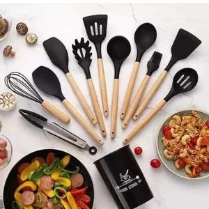 12-Piece Silicone Cooking Spoons Set – Heat Resistant Kitchen Utensils