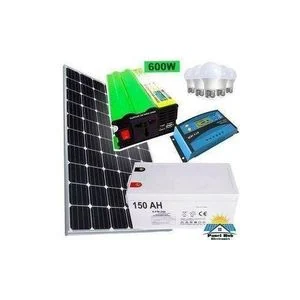 Solarmax  Fullkit 120w Solar Panel + 100 AH Battery + 300Watts Inverter + 10 Ah Charge Controller + 5 Bulbs +10m Cable