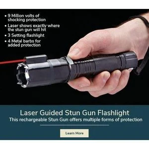 3-in-1 Rechargeable Home Sercurity Self-Defense Electric Shock Laser Pointer Torch