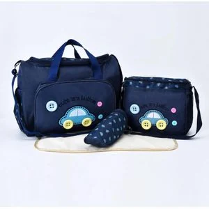 4 Fashionable Cartoon Baby Diaper Bag Set with Adjustable Shoulder Straps and Comfortable Handles for Convenience