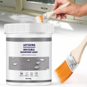 Waterproof Sealant with Brush, 300g Easy to Apply Glue, Waterproof Invisible Sealant for Floor Tiles, Walls, Home, Clear- 2 PIECES